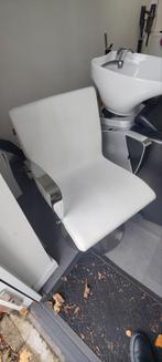 Xafi kapperstoel wit, Huis en Inrichting, Stoelen, Ophalen, Wit, Leer, Zo goed als nieuw