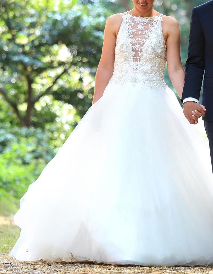 Bruidsjurk ivory/silver (Maggie Sottero), Kleding | Dames, Trouwkleding en Trouwaccessoires, Zo goed als nieuw, Trouwjurk, Wit