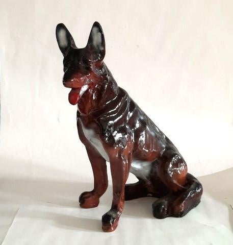 Vintage keramiek beeld Duitse Herder – Hoogglans (2436), Ophalen, Zo goed als nieuw, Dier
