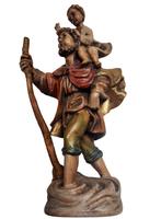 Christopherus met Kind - Oberammergau - Leonhard Höldrich, Antiek en Kunst, Ophalen of Verzenden