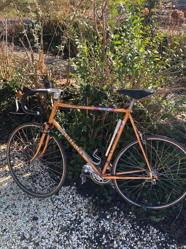 Vintage race fiets Gazelle.zadel k m teller ,61 frame hoogte, Fietsen en Brommers, Ophalen