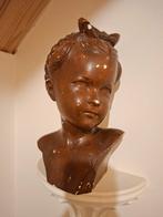 Buste meisje R.SCALI 133 gemerkt art deco gips, Ophalen of Verzenden