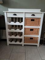 Wijnrek kastje met dienblad, lades en mandjes., Ophalen of Verzenden, 25 tot 50 cm, 50 tot 100 cm, Minder dan 100 cm