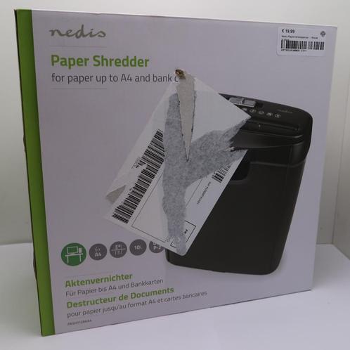 Nedis Papierversnipperaar  |  Nieuw in doos, Diversen, Schrijfwaren, Zo goed als nieuw