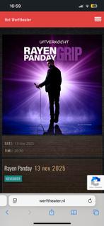 2 kaarten Panday vanavond 13 nov Werftheater Utrecht, Tickets en Kaartjes, Theater | Cabaret en Komedie, Twee personen