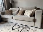 Beige Velvet Bank 2m + Armleuning (2.44m) + Extra Hoezen, Huis en Inrichting, Banken | Bankstellen, Ophalen, Gebruikt, Driepersoons