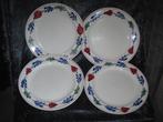 Boch Boerenbont Borden 4x / Diameter 24 CM, Ophalen, Zo goed als nieuw, Bord(en), Aardewerk
