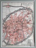 1885 Plattegrond Brugge / Belgie - landkaart, Antiek en Kunst, Kunst | Etsen en Gravures, Ophalen of Verzenden