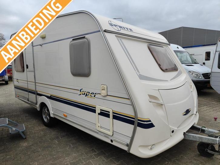 Sprite Super 450 fransbed en rondzit. Last-minute prijs!, Caravans en Kamperen, Caravans, Bedrijf, tot en met 4, 750 - 1000 kg