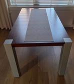 Eetkamertafel. 160x120. Houten blad, stalen poten., Ophalen, 50 tot 100 cm, Vijf personen of meer, 150 tot 200 cm