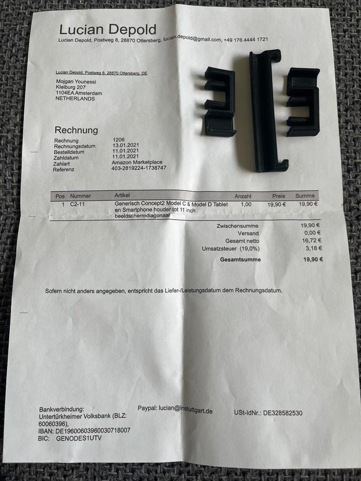 Concept2 Tablet Houder, Sport en Fitness, Fitnessapparatuur, Zo goed als nieuw, Overige typen, Armen, Kunststof, Ophalen of Verzenden