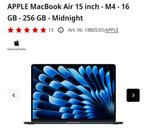 Nieuw! MacBook Air 15-inch M4 nog geseald 16GB Middernacht, Computers en Software, Apple Macbooks, 256 GB, 15 inch, Nieuw, Ophalen of Verzenden