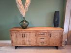 Mangohouten Dressoir met Metalen Onderstel, Huis en Inrichting, Ophalen, 150 tot 200 cm, Zo goed als nieuw, Metaal