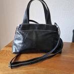 Vintage ICCI zwart leren hand/schouder dames tas, Verzenden, Zo goed als nieuw, Zwart, Schoudertasje