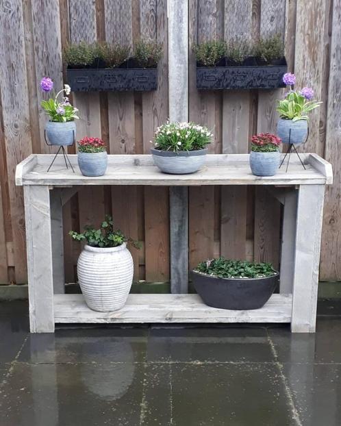Oppottafels en sidetables van steigerhout, Tuin en Terras, Tuinmeubel-accessoires, Nieuw, Verzenden