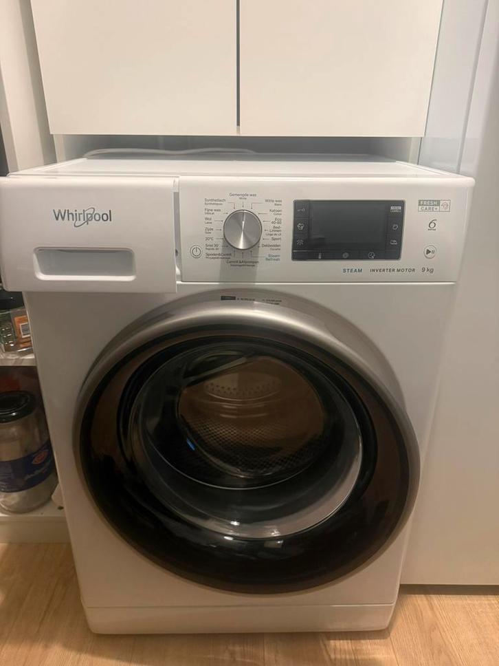 Wasmachine Whirlpool 6th Sense Steam, Witgoed en Apparatuur, Wasmachines, Zo goed als nieuw, Voorlader, 8 tot 10 kg, 85 tot 90 cm