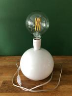 Vintage tafellamp keramiek (incl. grote kooldraadlamp), Ophalen, Gebruikt, Minder dan 50 cm