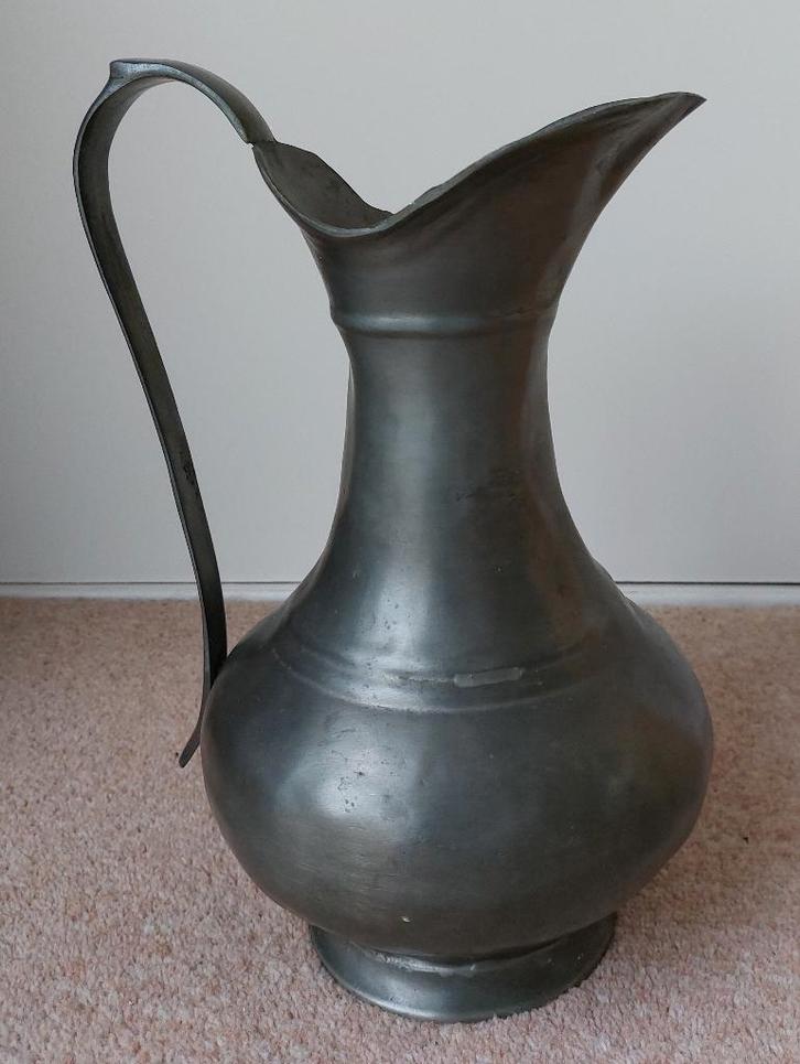 Antieke tinnen vaas gemerkt handgeklopt, 30 cm hoog,1819 gr., Antiek en Kunst, Antiek | Tin, Ophalen