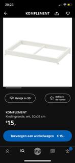 Komplement roede, Huis en Inrichting, Kasten | Kledingkasten, Ophalen, 50 tot 100 cm, Zo goed als nieuw, Minder dan 100 cm