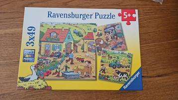 3x ravensburger boerderij puzzel 49 stukjes 5 jaar beschikbaar voor biedingen