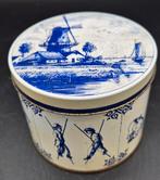 Oudhollands Stroopwafelblik met Molen en IJspret, Ophalen of Verzenden, Gebruikt, Koek(jes)