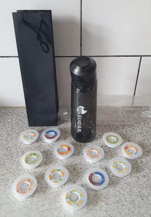 Waterfles Zwart 650ML ( Airup uitvoering ) + 3 Geurpods, Sport en Fitness, Bidons, Nieuw, Ophalen of Verzenden