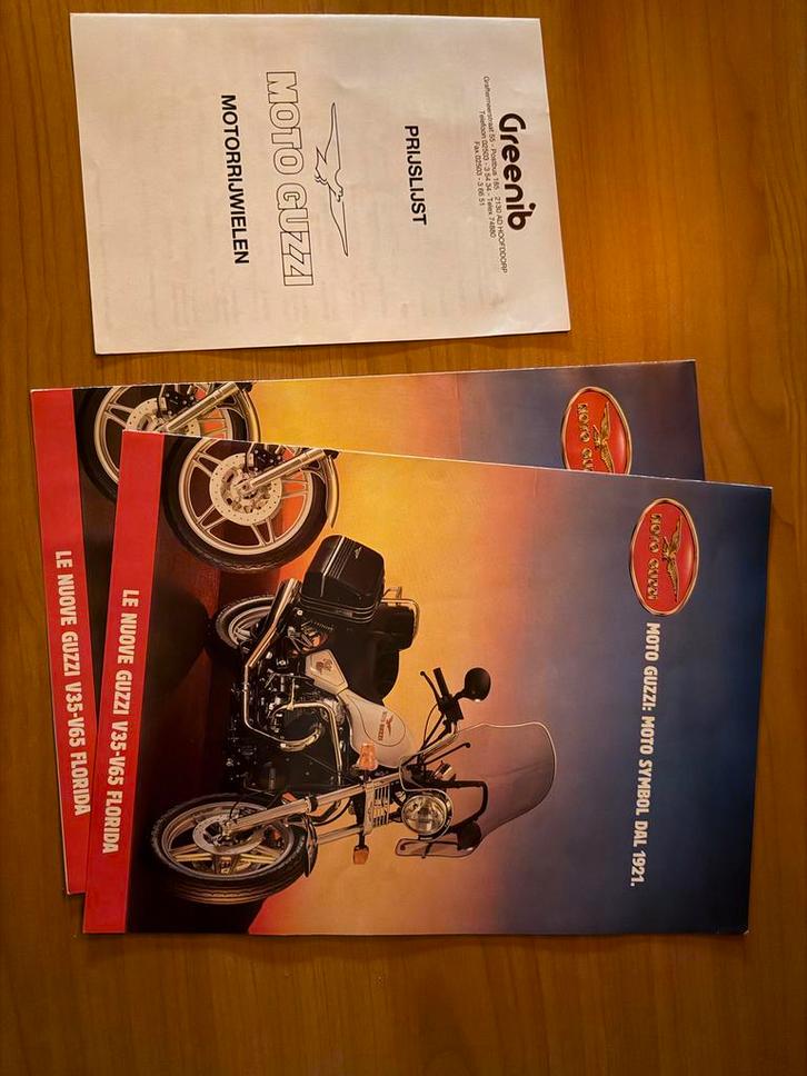 Moto Guzzi V65 Florida Folder + Prijslijst - Zeer Nette Staa, Boeken, Motoren, Zo goed als nieuw, Merk of Model, Ophalen of Verzenden