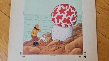 Kuifje originele impression couleur "L' étoile mystérieuse" beschikbaar voor biedingen