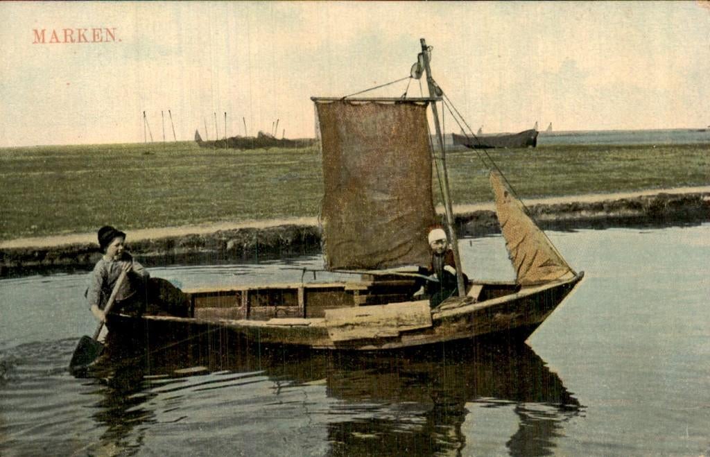 Marken - Zeilboot - Kinderen, Ophalen of Verzenden, Voor 1920, Ongelopen, Noord-Holland