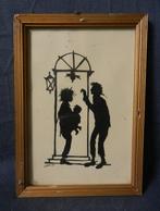 Knipsel van mensen bij een deur, gesign. K (Koos) Post 1985, Antiek en Kunst, Ophalen of Verzenden
