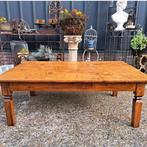 Oude teakhouten salontafel afm. 140x90cm en 49cm hoog., Ophalen of Verzenden, Zo goed als nieuw