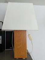 2 mooie tafellampen, houten voet met witte vierkante kap, Ophalen, Gebruikt, Hout, Minder dan 50 cm