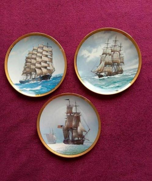 3x porseleine wandborden van Franklin Mint: schepen, schip., Antiek en Kunst, Antiek | Wandborden en Tegels, Ophalen of Verzenden