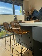 2x Rotan barkruk 100x45x47, Huis en Inrichting, Barkrukken, 2 krukken, Ophalen, Zo goed als nieuw, 60 tot 90 cm