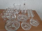 Vintage glasservies en schalen 36 delig, zie alle foto's, Antiek en Kunst, Antiek | Glas en Kristal, Ophalen