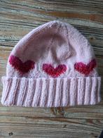 Roze muts met hartjes, Nieuw, Pet, Handgemaakt, One size fits all