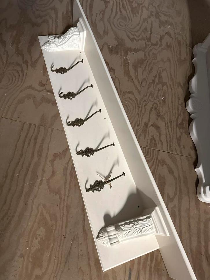 Lange Wandplank met Haken - Kapstok/Decoratie, Huis en Inrichting, Woonaccessoires | Kapstokken, Gebruikt, Wandkapstok, Minder dan 100 cm