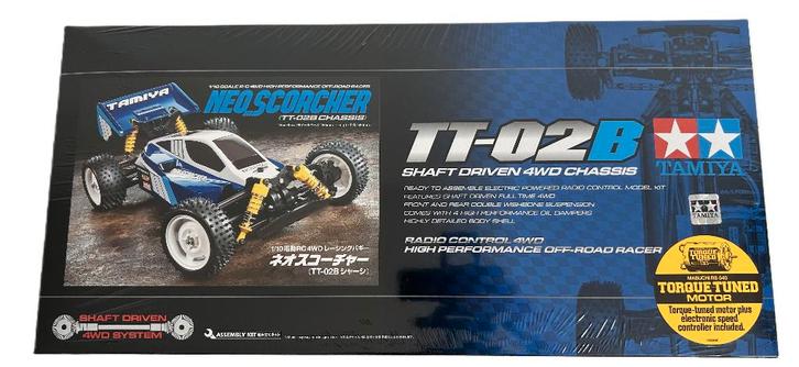 Tamiya 57867 1/10 Neo Scorcher 2,4 G (TT- 02B), Hobby en Vrije tijd, Modelbouw | Radiografisch | Auto's, Nieuw, Auto onroad, Elektro