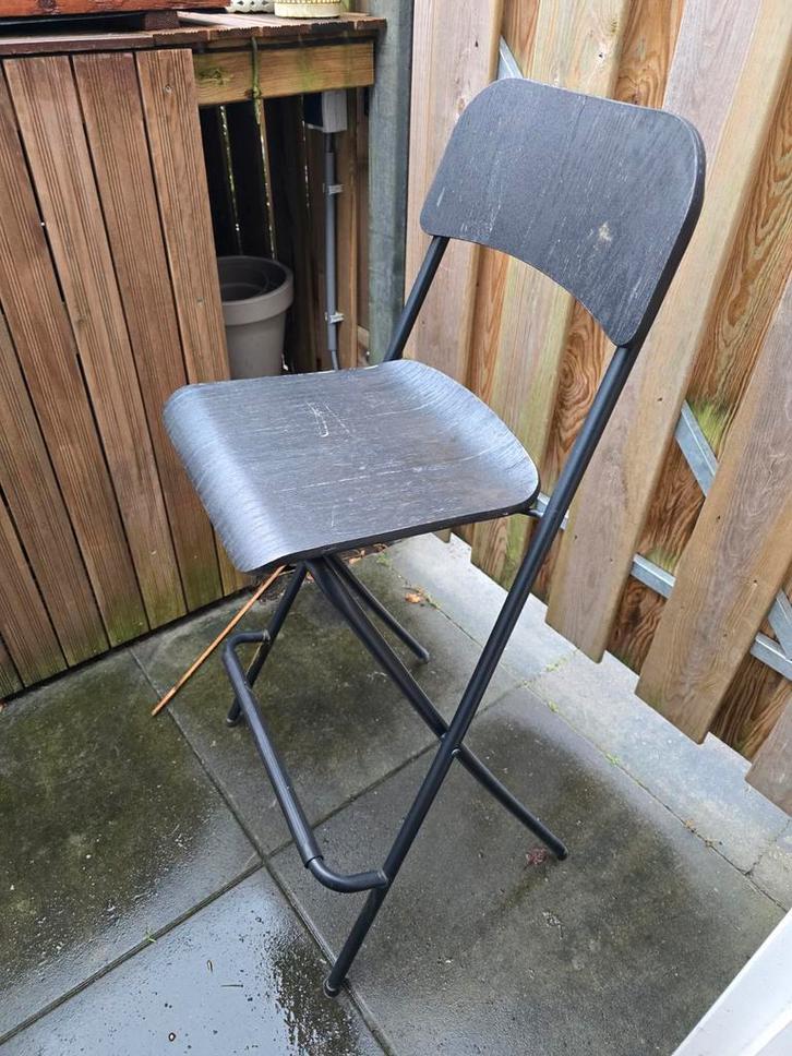 4 IKEA Franklin Barkrukken, Huis en Inrichting, Barkrukken, Gebruikt, 60 tot 90 cm, Hout, Metaal, 4 krukken, Met voetsteun, Ophalen