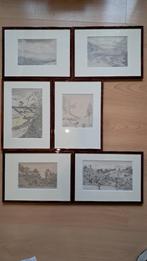 6 Indonesische schilderijen, Antiek en Kunst, Kunst | Schilderijen | Klassiek, Ophalen of Verzenden