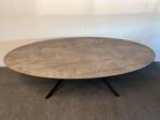 Ovale eettafel HPL marmer print 240x120, 100 tot 150 cm, 200 cm of meer, Ophalen of Verzenden, Zo goed als nieuw