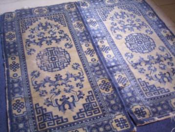 Twee antiek Chinese tapijten - Nice pair China Ningxia Rugs beschikbaar voor biedingen
