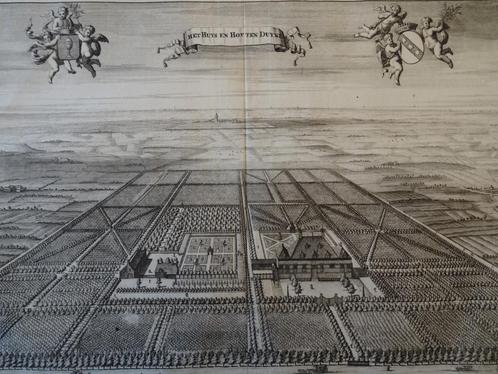 Gravure huis en hof ten Duijne te Oostkapelle Smallegange, Antiek en Kunst, Kunst | Etsen en Gravures, Verzenden