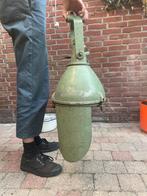 Bijzondere groene industriële fabriekslamp, Gebruikt, 50 tot 75 cm, Ophalen of Verzenden, Glas