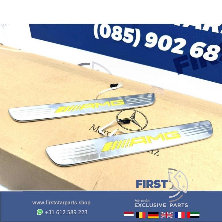 63 AMG INSTAP LIJSTEN GEEL W205 W253 W213 C63 E63 GLC63 AMG, Auto-onderdelen, Verlichting, Mercedes-Benz, Gebruikt, Ophalen of Verzenden