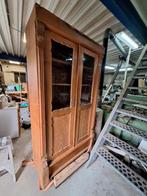 T.E.A.B. Grenen vitrinekast, Huis en Inrichting, Kasten | Vitrinekasten, Ophalen, Gebruikt, 50 tot 100 cm, Glas