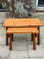 Vintage eikenhouten mimiset/2 brutalist, Minder dan 45 cm, Gebruikt, Vintage, Rechthoekig