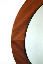 Vintage spiegel palissander Deens design Scandinavisch hout, Gebruikt, Rond, Ophalen of Verzenden, Minder dan 100 cm