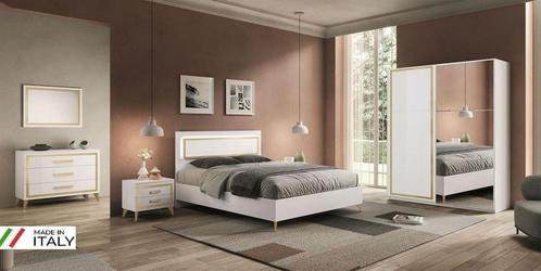 Slaapkamer set Gold Hoogglans-LED met schijfdeurkast-Sale, Huis en Inrichting, Slaapkamer | Complete slaapkamers, Nieuw, Tweepersoons