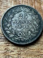 Kwartje 1898 Wilhelmina, Zilver, 25 cent, Ophalen of Verzenden, Koningin Wilhelmina